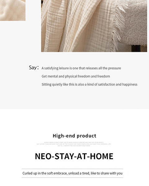 Homyo Cooling Blanket 100% Cotton 3 Layer for Couch and Bed, Hypoallergenic Fabric, 24"X47" Soft Lightweight and Breathable for All Seasons, White and  Decorative, Gift for women and girls Versatile