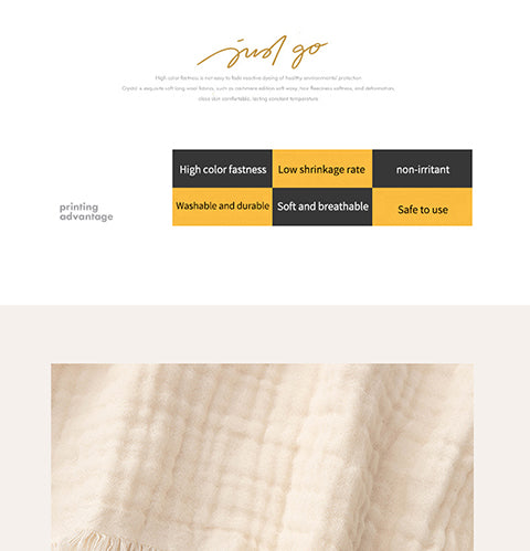 Homyo Cooling Blanket 100% Cotton 3 Layer for Couch and Bed, Hypoallergenic Fabric, 24"X47" Soft Lightweight and Breathable for All Seasons, White and  Decorative, Gift for women and girls Versatile