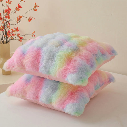 Homyo Faux Rabbit Fur Throw Pillows (Cases sold separately) Hypoallergenic Indoor Decorative Pillows for Sofa Couch and Bed, Plush Soft Warm Bedding, Cute Gift for Girls and Women, Homey Vibe