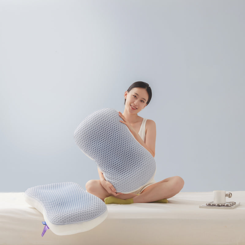 Homyo TPE Grid Cooling Gel Pillow – Ergonomic Support for Neck & Shoulder Pain Relief – Breathable Mesh Cover, All-Season Comfort, 26x14x6 inches