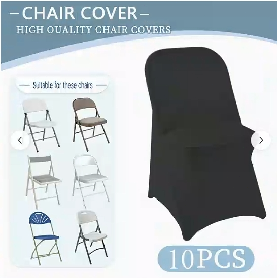 10pcs Spandex Folding Chair Covers Stretch Wedding Party Event Seat Slipcovers