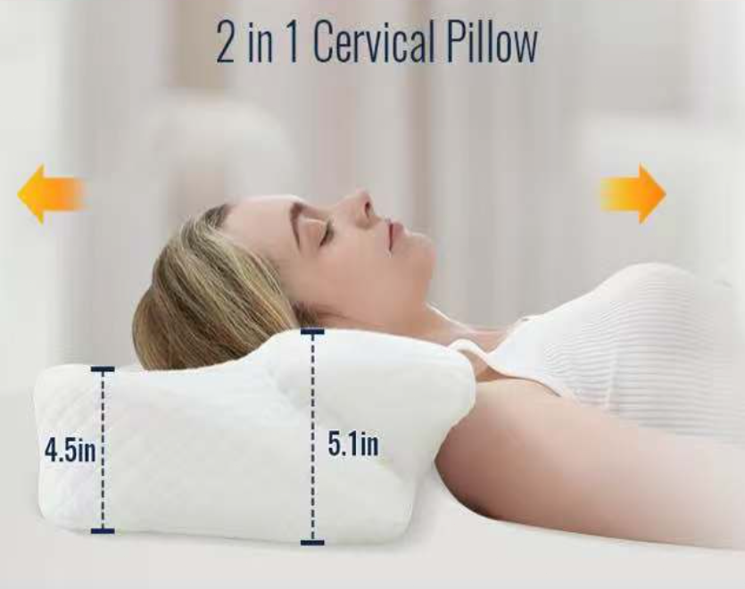 Orthopedic Contour Memory Foam Pillow Side Back Sleeper Neck Support Cooling
