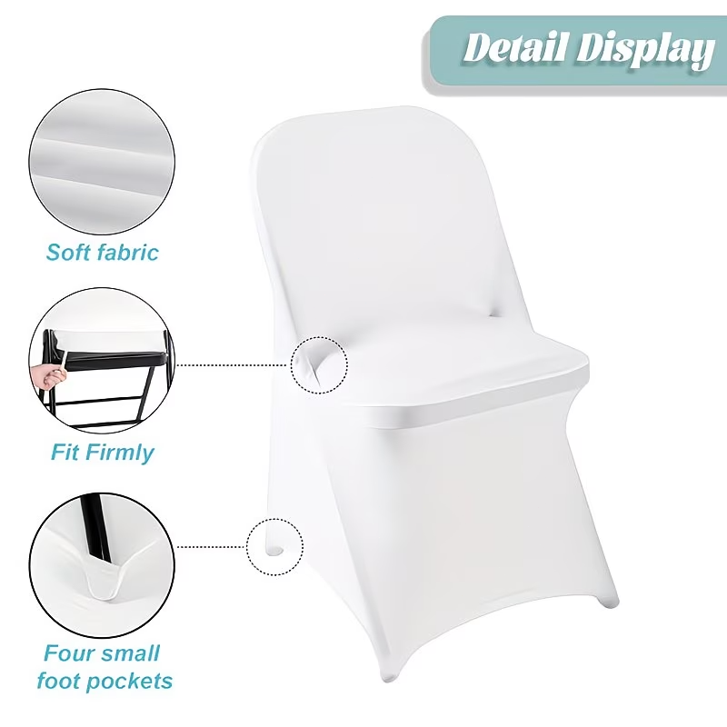 10pcs Spandex Folding Chair Covers Stretch Wedding Party Event Seat Slipcovers