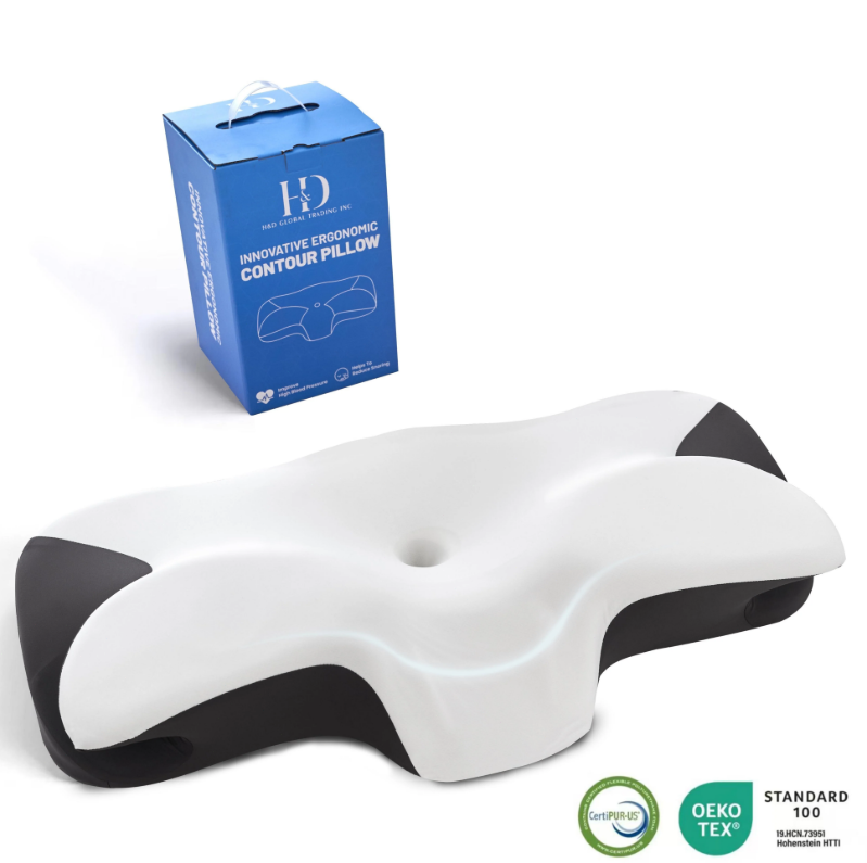 Orthopedic Contour Memory Foam Pillow Side Back Sleeper Neck Support Cooling
