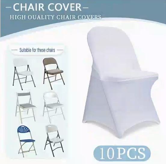 10pcs Spandex Folding Chair Covers Stretch Wedding Party Event Seat Slipcovers