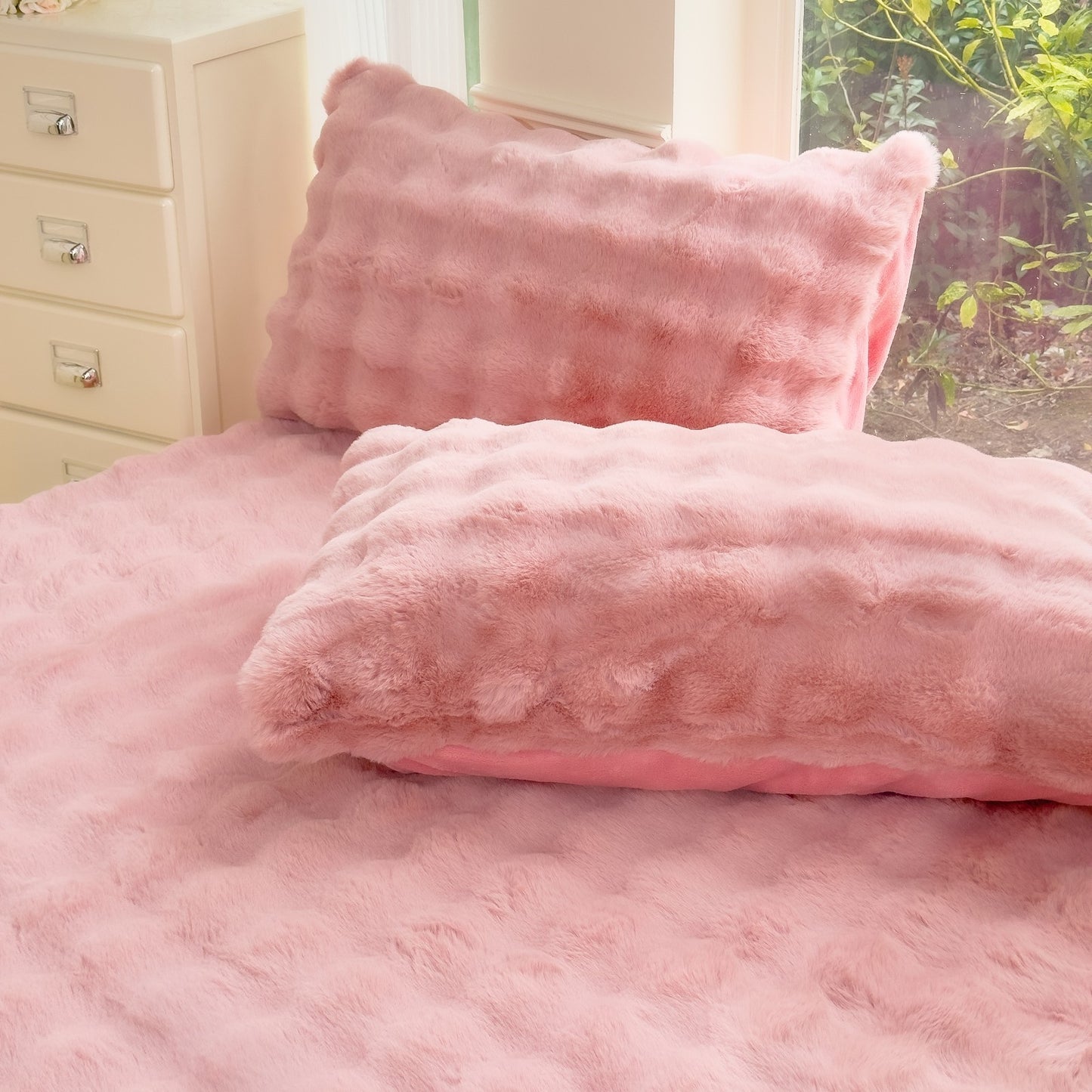 Fluffy Faux Fur Fitted Sheet Set Ultra Soft Fleece Warm Cozy Bed Mattress Cover