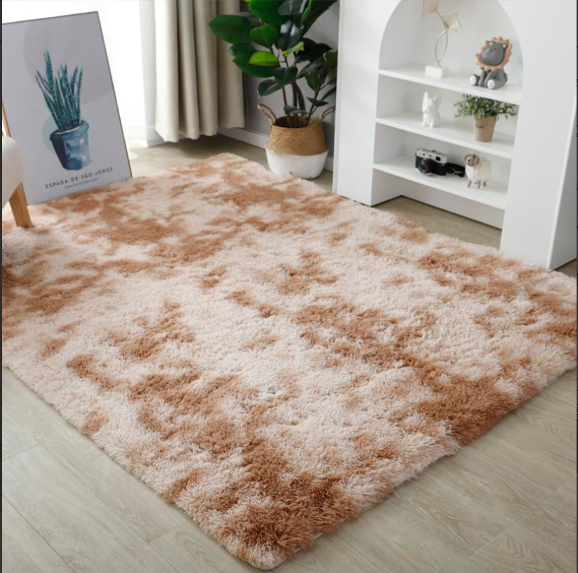 H&D Han&Loom Tie-Dyed Shaggy Area Rug Soft Living Room Bedroom Mat Non-Slip