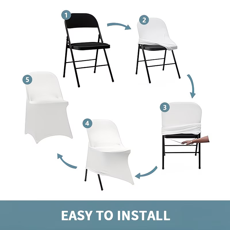 30pcs Spandex Folding Chair Covers Stretch Wedding Party Event Seat Slipcovers