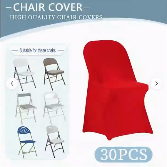 30pcs Spandex Folding Chair Covers Stretch Wedding Party Event Seat Slipcovers