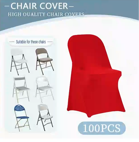 10pcs Spandex Folding Chair Covers Stretch Wedding Party Event Seat Slipcovers