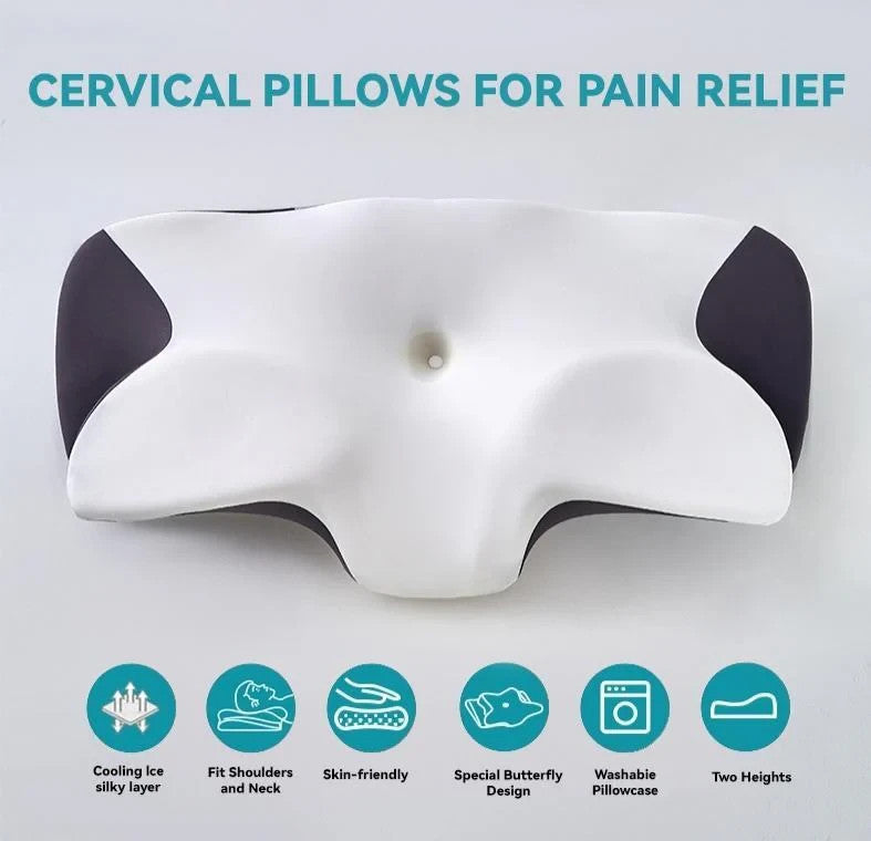 Orthopedic Contour Memory Foam Pillow Side Back Sleeper Neck Support Cooling