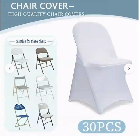30pcs Spandex Folding Chair Covers Stretch Wedding Party Event Seat Slipcovers
