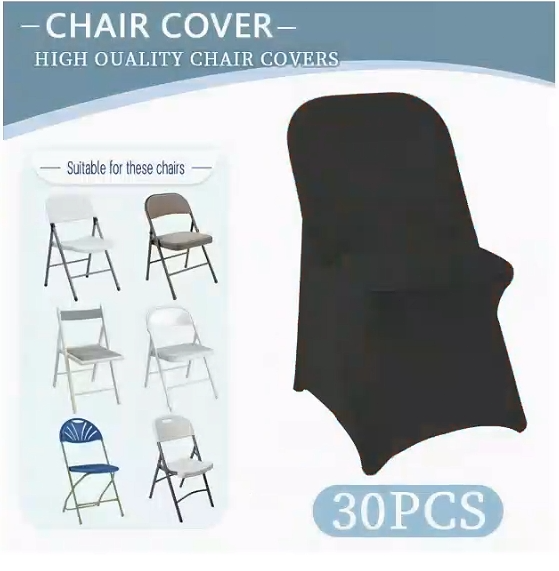 30pcs Spandex Folding Chair Covers Stretch Wedding Party Event Seat Slipcovers