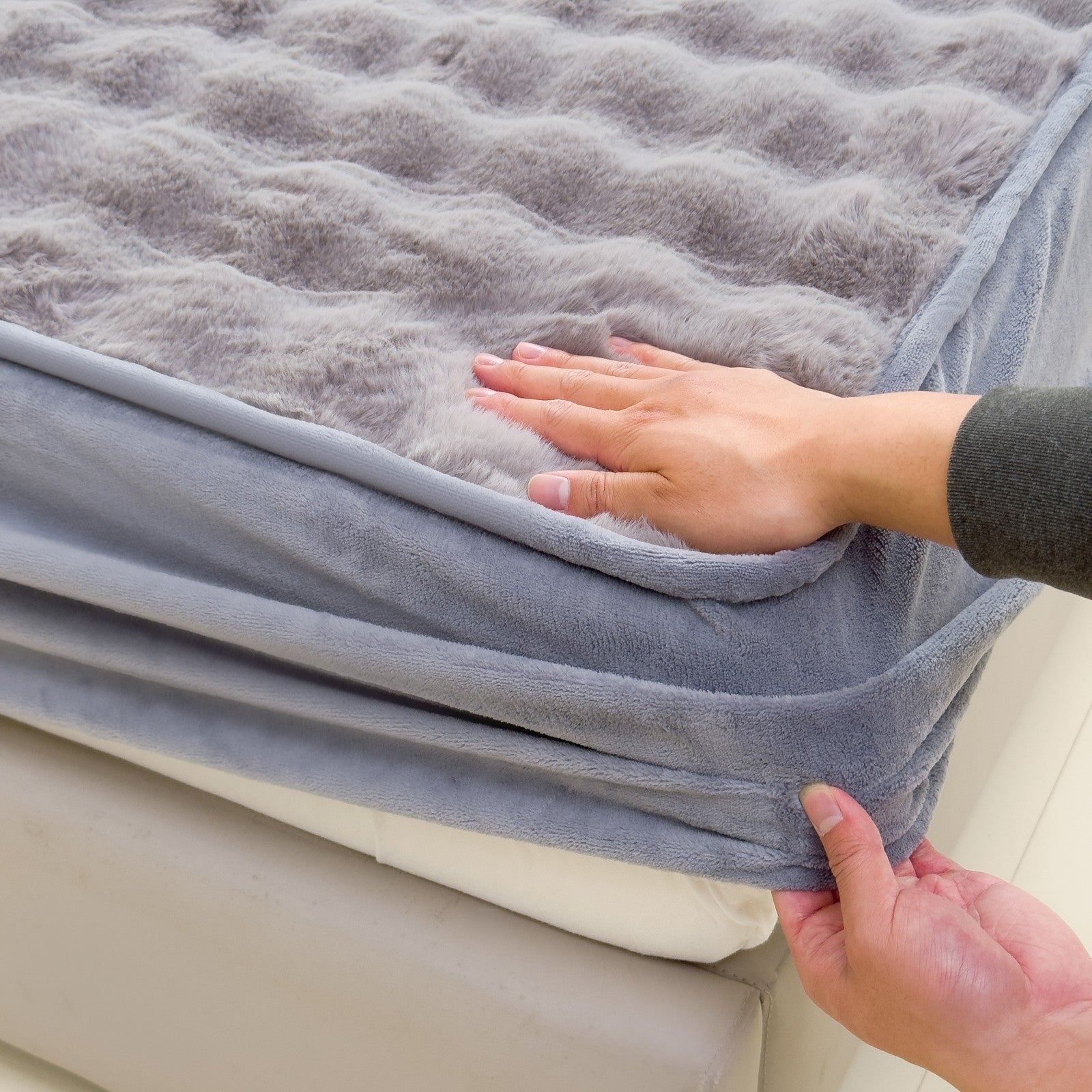 Fluffy Faux Fur Fitted Sheet Set Ultra Soft Fleece Warm Cozy Bed Mattress Cover