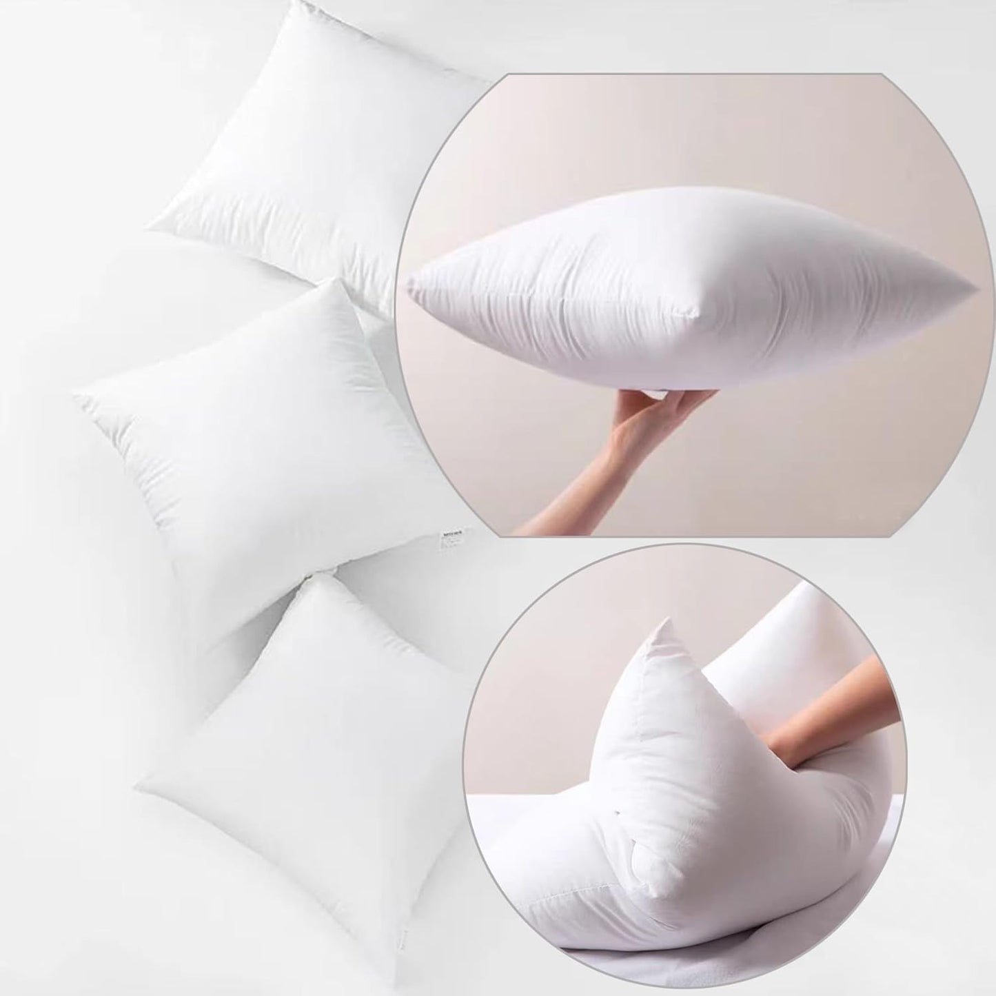 White Pillow Insert Medium Support Microfiber Polyester Filler