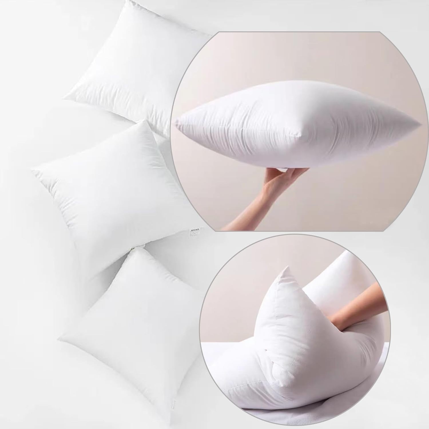 White Pillow Insert Medium Support Microfiber Polyester Filler