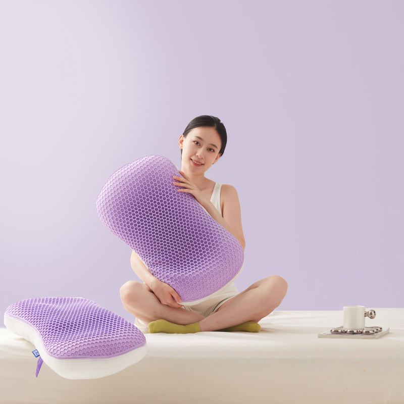 Homyo TPE Grid Cooling Gel Pillow – Ergonomic Support for Neck & Shoulder Pain Relief – Breathable Mesh Cover, All-Season Comfort, 26x14x6 inches