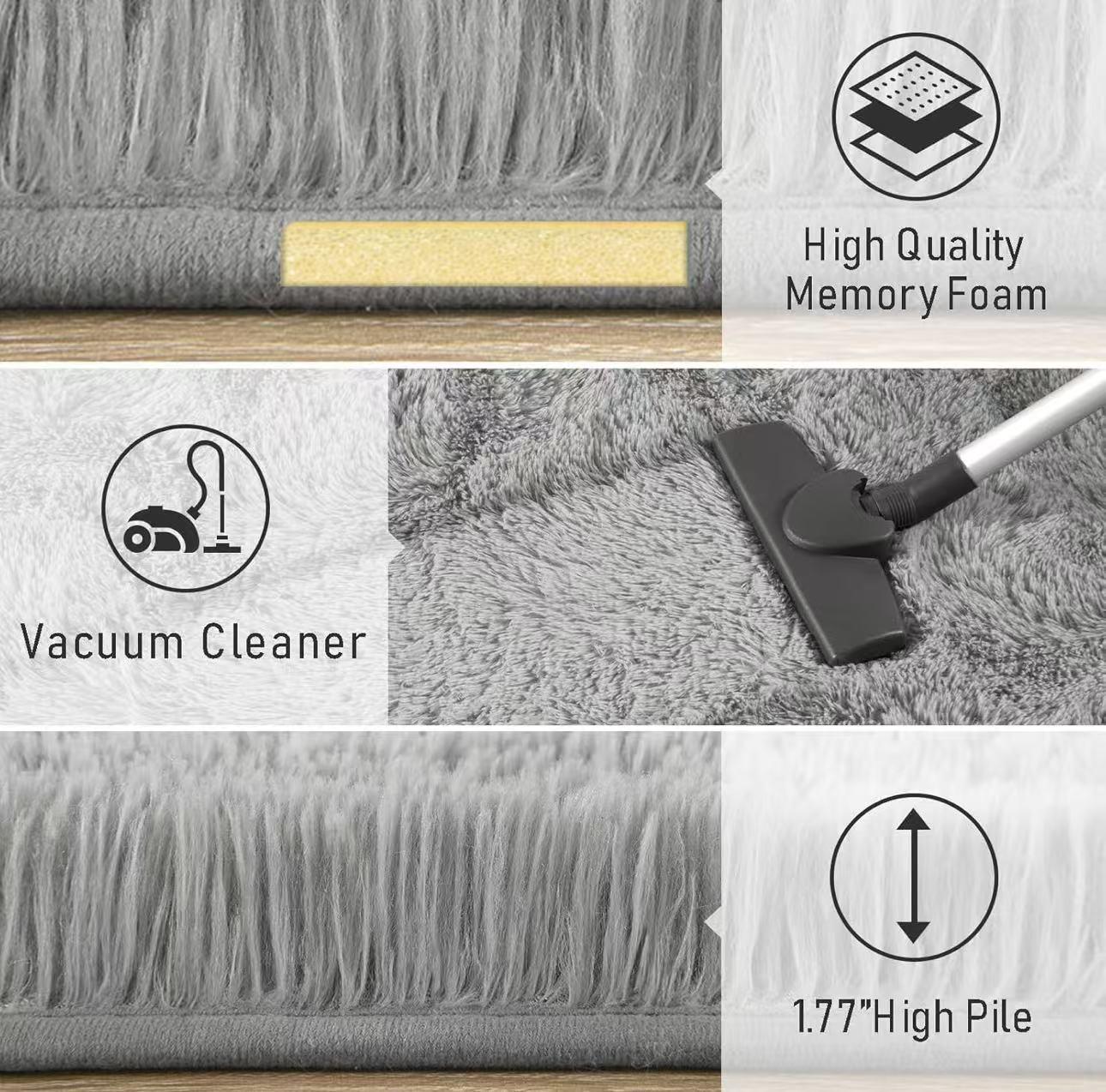 Homyo Modern Tie-Dyed Shaggy Area Rug Ultra-Soft Microfiber Throw Mat for Living Room & Bedroom Non-Slip Rubber Backing Stain-Resistant Machine Washable Eco-Friendly Kid & Pet Friendly