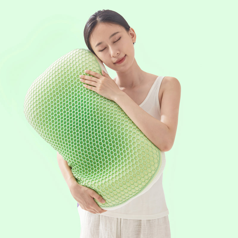 Homyo TPE Grid Cooling Gel Pillow – Ergonomic Support for Neck & Shoulder Pain Relief – Breathable Mesh Cover, All-Season Comfort, 26x14x6 inches