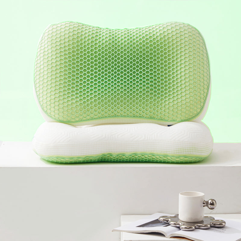 Homyo TPE Grid Cooling Gel Pillow – Ergonomic Support for Neck & Shoulder Pain Relief – Breathable Mesh Cover, All-Season Comfort, 26x14x6 inches