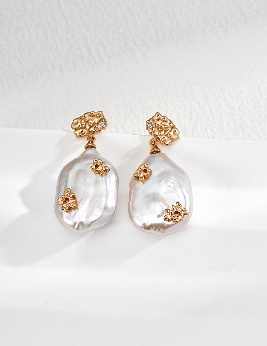 Homyo The Aurelia Organic Baroque Pearl Drop Earrings