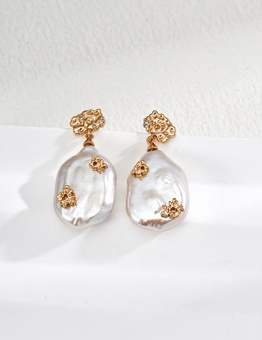 Homyo The Aurelia Organic Baroque Pearl Drop Earrings