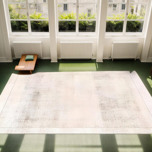 Homyo Modern Faux Silk Low Pile Area Rug Soft Smooth Microfiber Mat for Living Room Bedroom Non-Slip Rubber Backing, Non-Shedding, Stain-Resistant, Dust-Release, Easy to Clean, Machine Washable, Waterproof, Kid & Pet Friendly