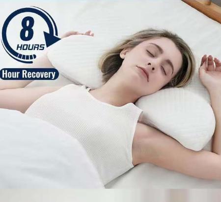 Homyo Ergonomic Cervical Memory Foam Pillow – Orthopedic Contour Sleeping Support for Neck and Shoulder Pain Relief – Odorless Bed Pillow for Side, Back, and Stomach Sleepers with Washable Cooling Case