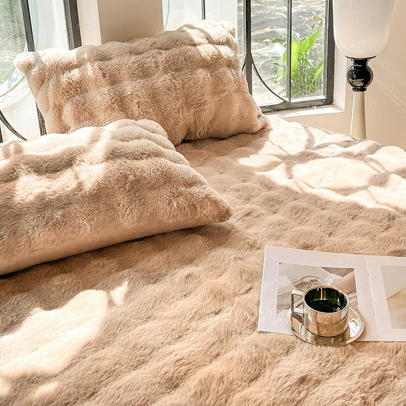 Homyo Faux Rabbit Fur Throw Pillows (Cases sold separately) Hypoallergenic Indoor Decorative Pillows for Sofa Couch and Bed, Plush Soft Warm Bedding, Cute Gift for Girls and Women, Homey Vibe